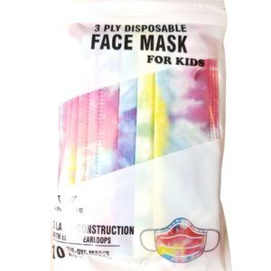 Kids Disposable Face Mask Tie-Dye Prints